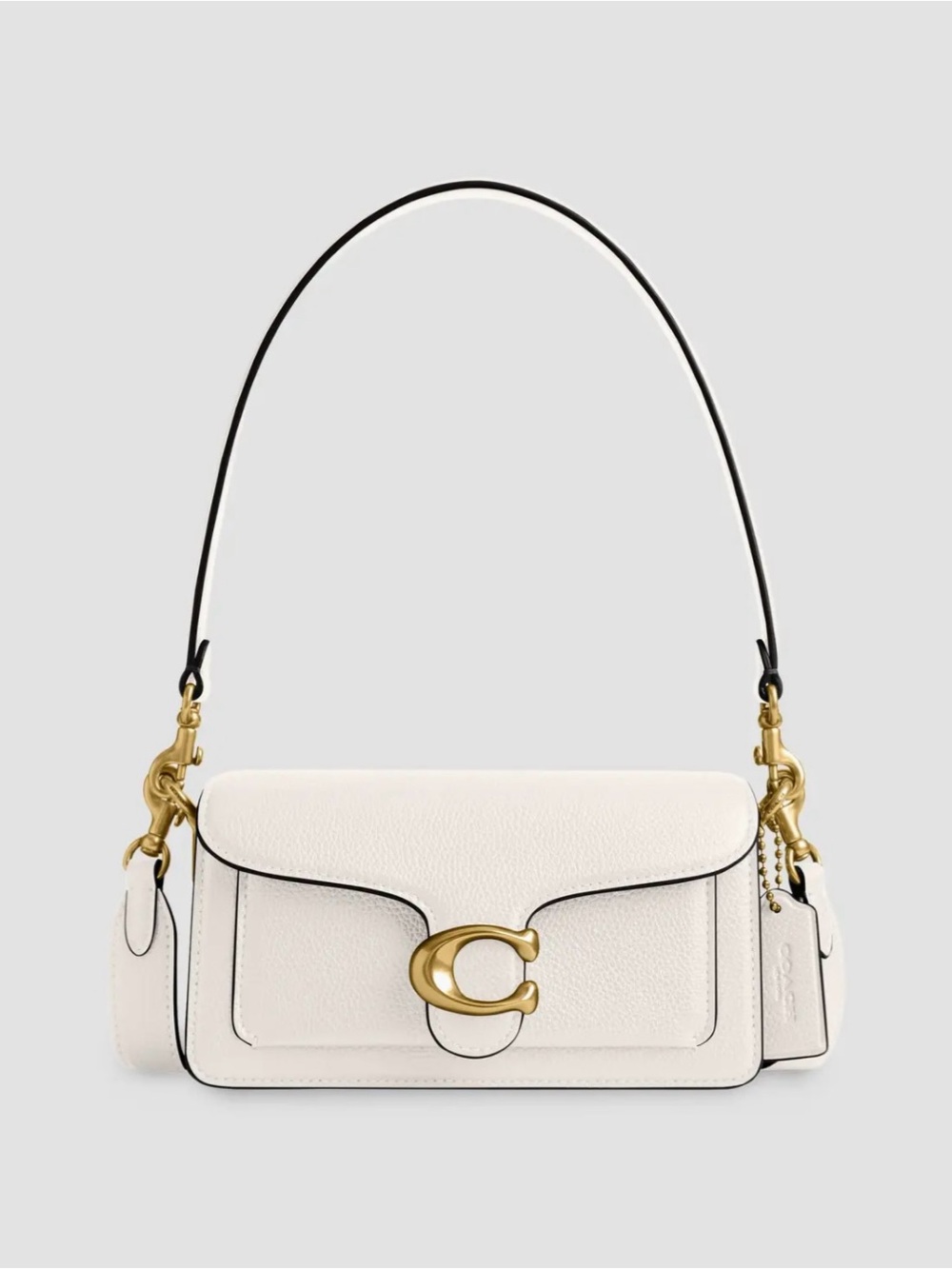 Coach Tabby 20 Pebbled Leather Shoulder Bag in Chalk